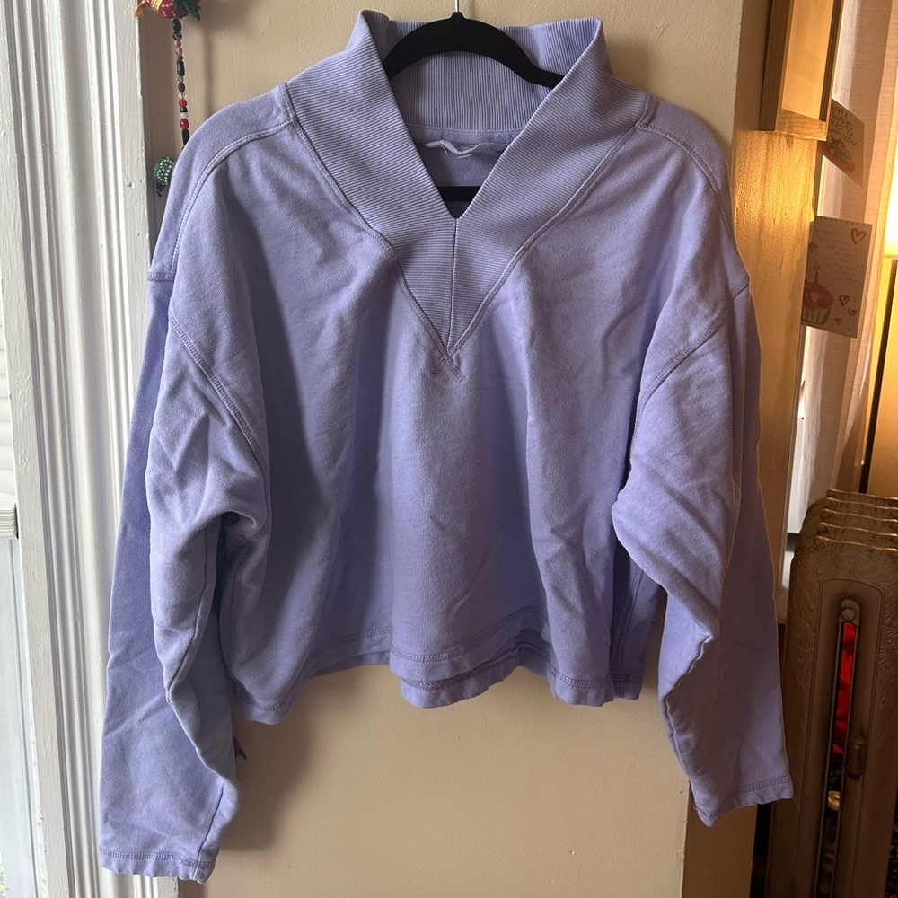 Free People Movement Lavender V-Neck Sweatshirt